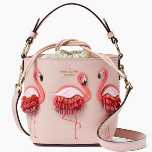 kate spade Handbags - Kate Spade Pippa Flamingo by the Pool Bucket Bag